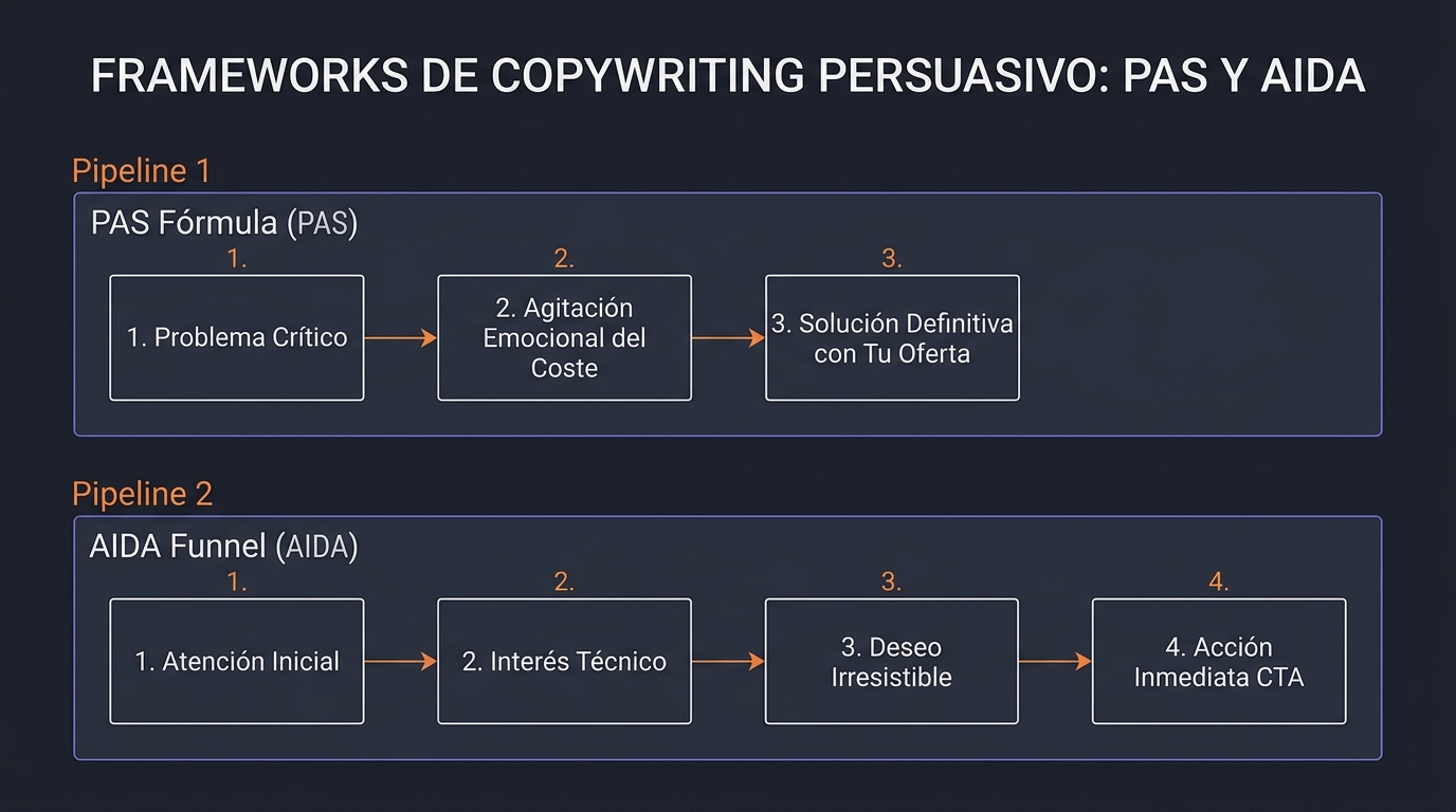 Diagrama técnico de arquitectura de sistemas: Copywriting Persuasivo y Narrativa de Ventas para Latinoamérica