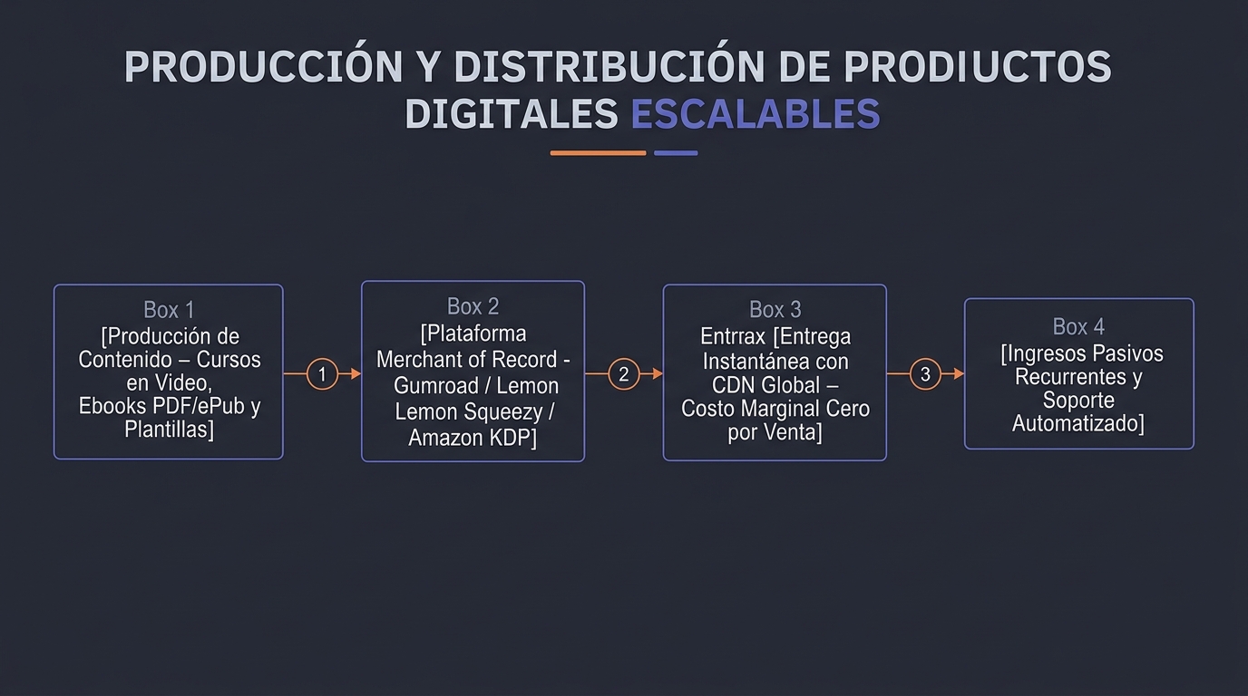 Diagrama técnico de arquitectura de sistemas: Modelos de Negocio y Productos Digitales Escalables en 2026